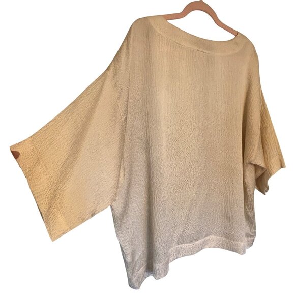 100% Silk Pure Jill Womens XX Large Ivory Textured Boxy Top Quiet Elegance - Picture 6 of 12